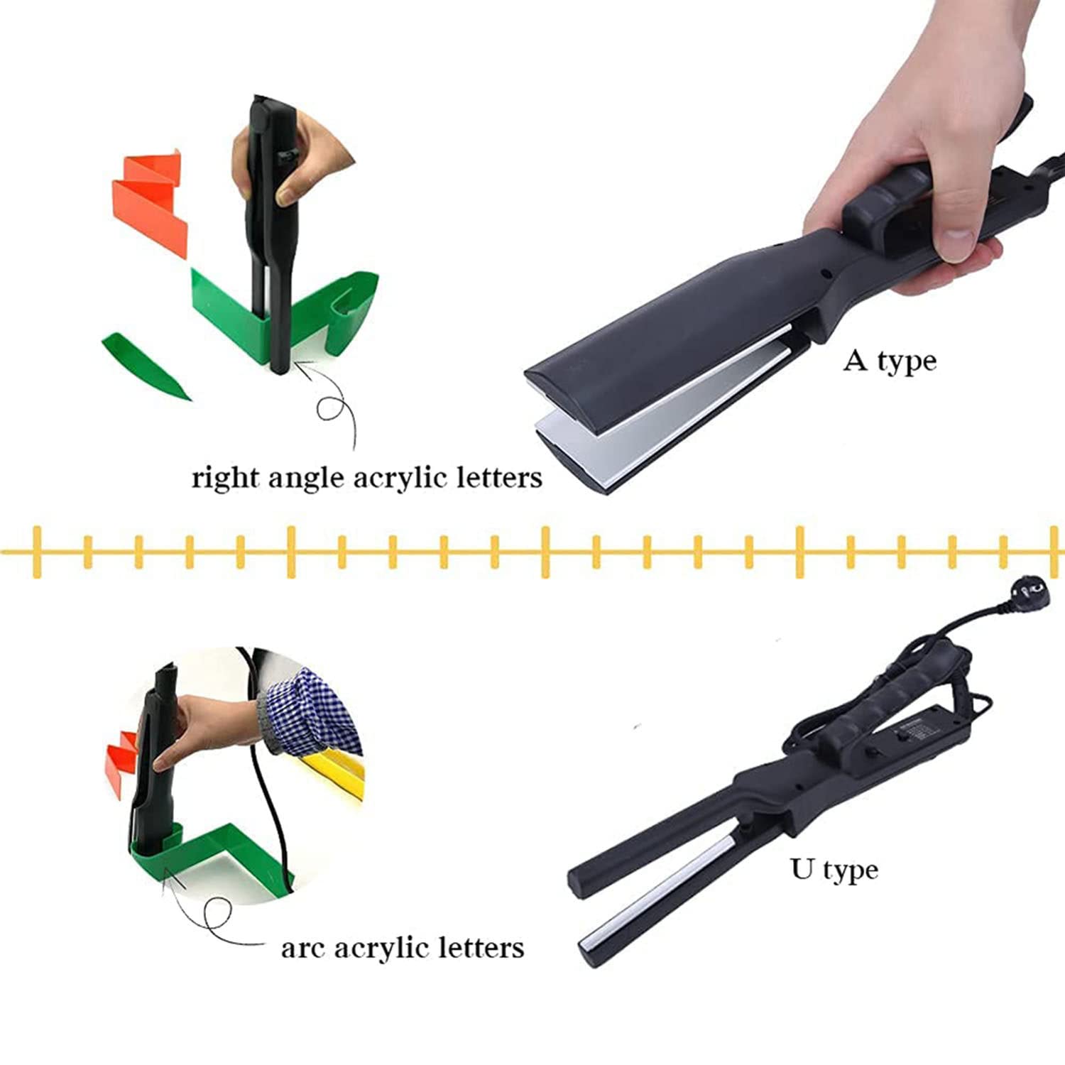 Máquina dobladora de letras acrílicas, kit de marcado de letras de canal con elementos de calefacción PTC, calentamiento manual duradero de 100-240 V para hacer carteles