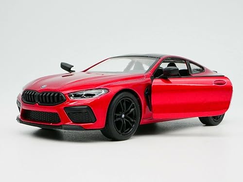 Miniatura 9 de KiNSMART BMW M8 Competition Coupe Red 5" escala 136 de metal fundido a presión modelo de coche de juguete con acción de tracción