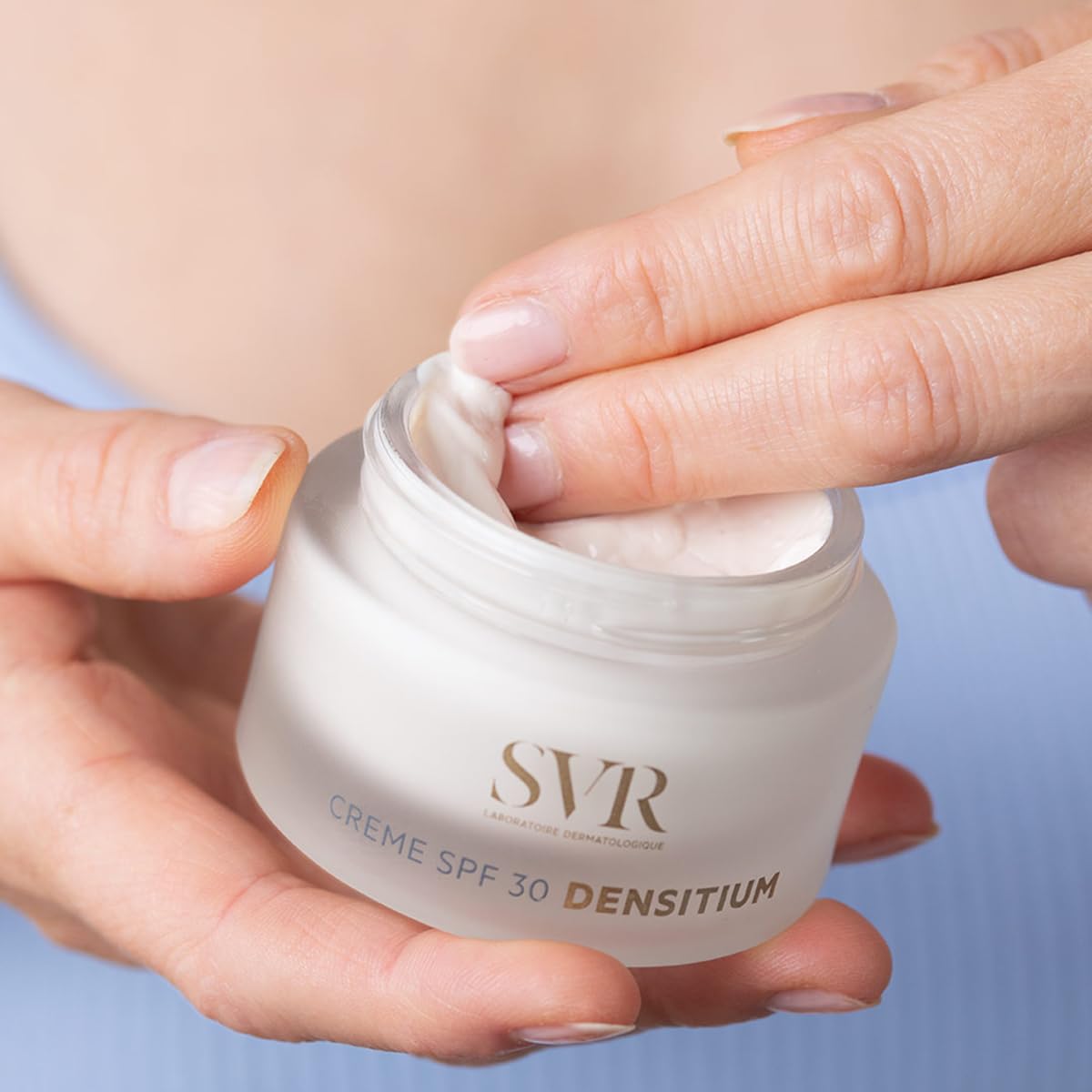 SVR Densitium Creme SPF30 – Anti-Aging-Pflege – regenerierende und schützende Hautpflege – normale bis trockene Haut – Hyaluronsäure, Bio-Calcium, Peptide, Probiotika – 50 ml