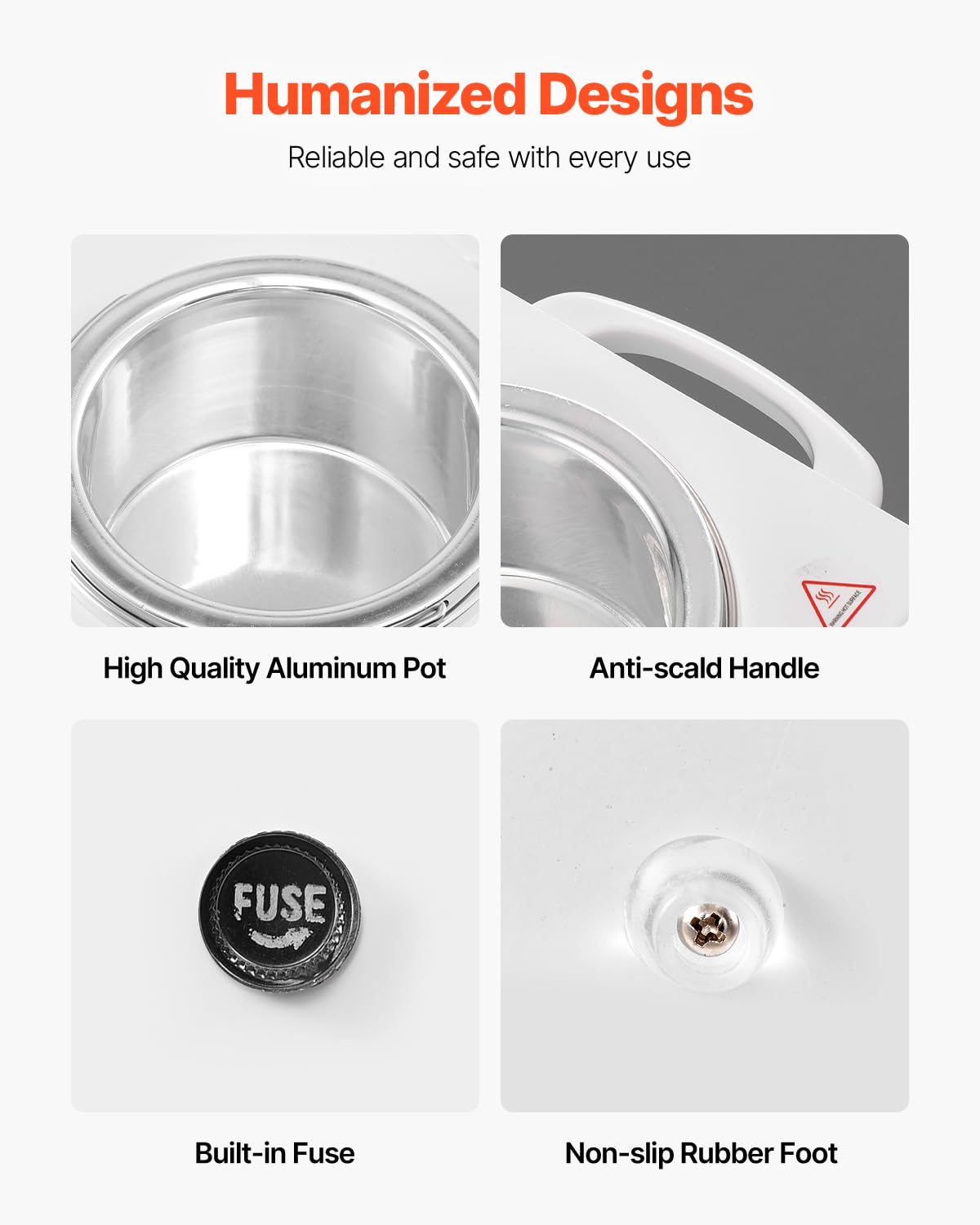 VEVOR Double Wax Warmer, 1200ML Professional Dual Wax Warmer for Hair Removal, 32 ℉ - 212℉ Adjustable Electric Waxing Heater Pot with 50PCS Waxing Sticks for Home Use, Beauty Salon, Spa