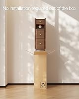 Vista 8 de Narrow Nightstand with 3 Drawers,Solid Wood Narrow Bedside Table Walnut, Modern Skinny Nightstand for Bedroom(Fully Assembly)