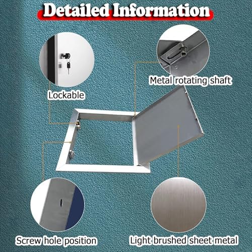 Customizable Access Panel - Large & Small Inspection Hatch with Lock, Hidden Stainless Steel Door for Ceiling, Wall, Floor, Waterproof Electrical Access Hatch