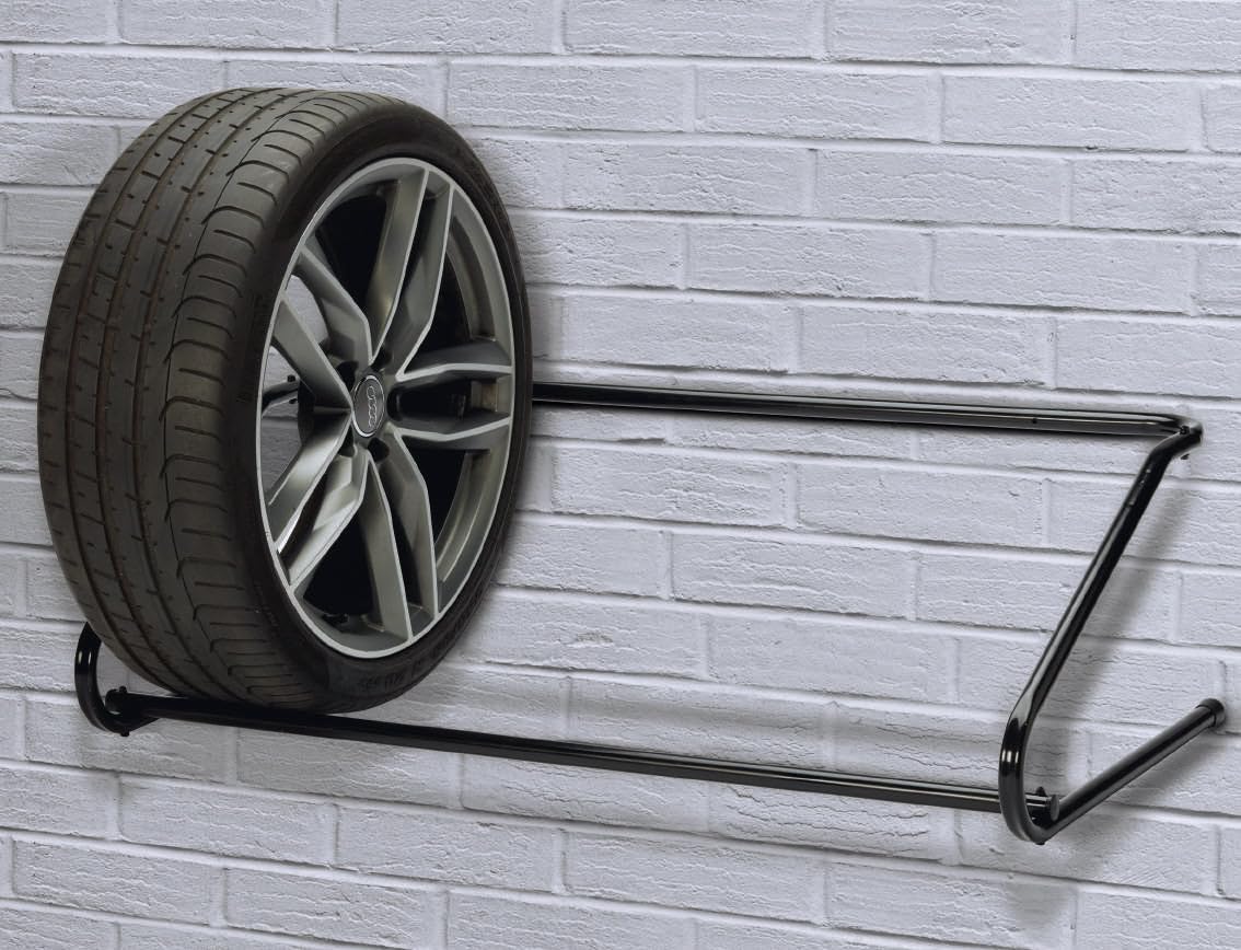 fadi Porta Pneumatici da Muro in Acciaio 100Kg Portagomme F1 Nero