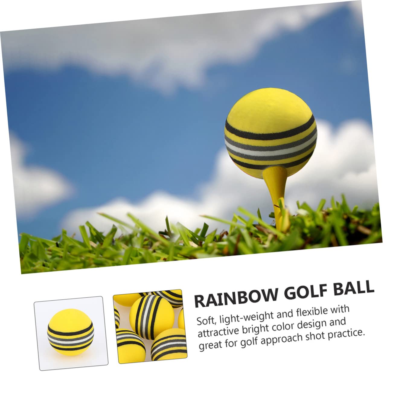 HANABASS 50pcs Golf Training Practice Rainbow for Safe Approach Full Shot Training Brightly Colored for Easy Visibility