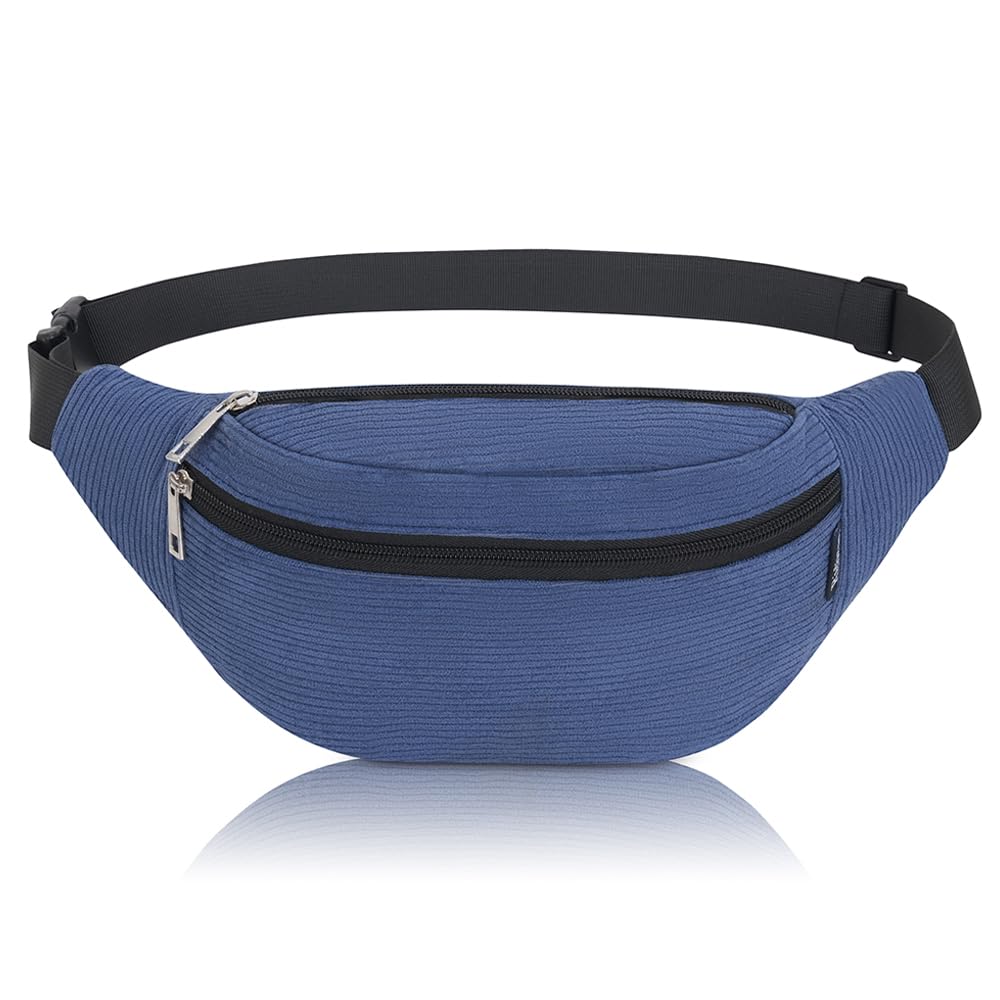 Marsupio per cintura per il massimo spazio – Marsupio sportivo ultraleggero, impermeabile in nylon per attività all'aperto, viaggi, sport, escursioni, jogging, passeggiate con cani, grigio., Per