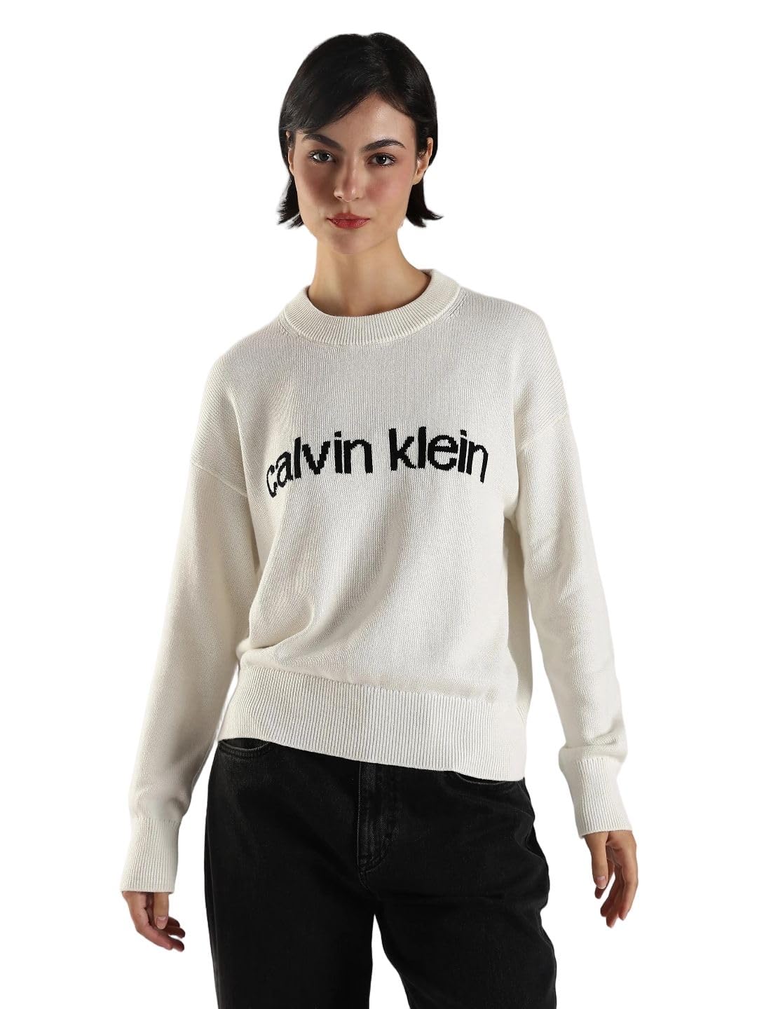 calvin klein jeans Regular fit Cotton Crew Neck Sweater-picture-34