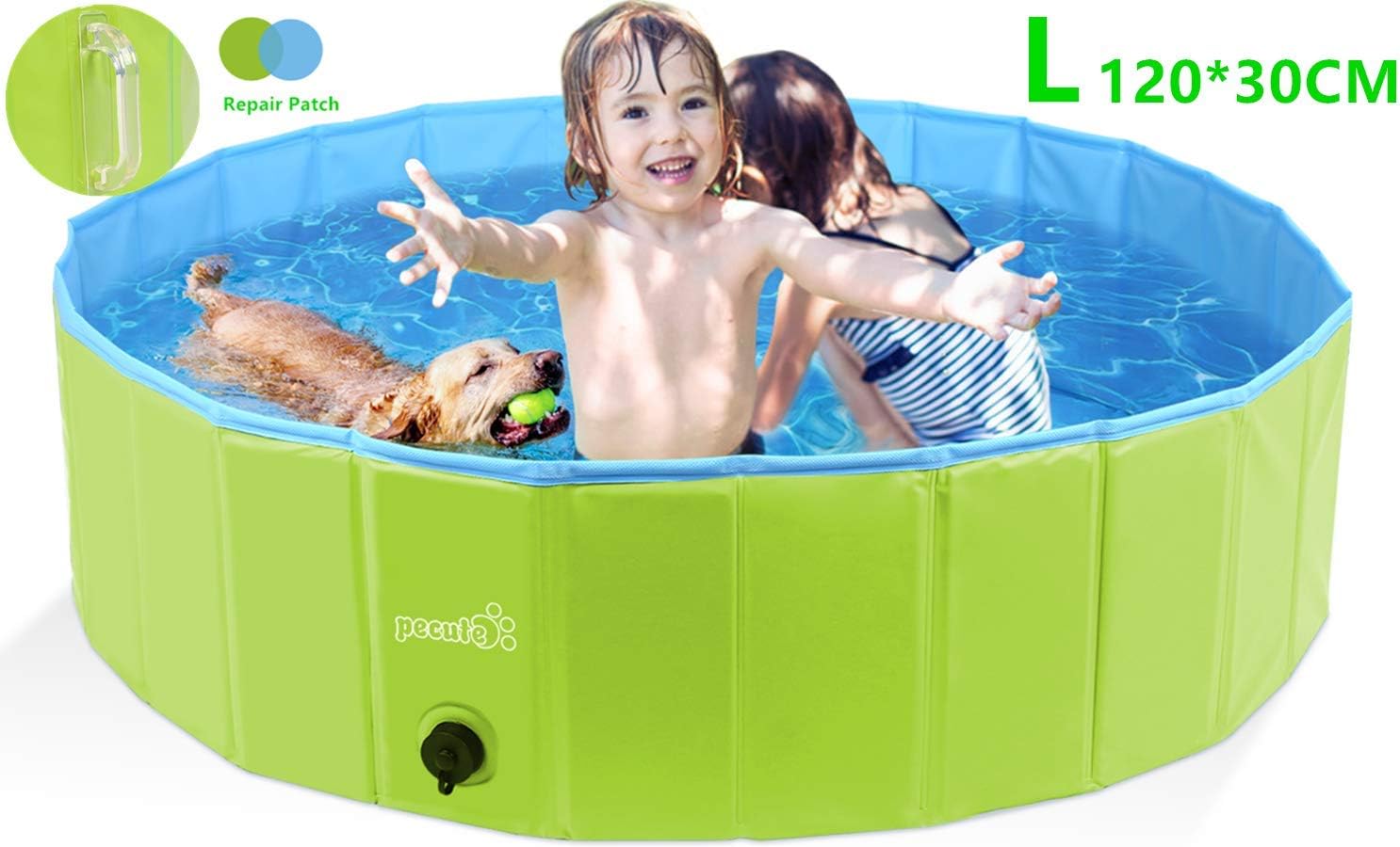 Pecute Dog Pool Collapsible Dog Pet Bath Pool Dog Swimming Pool Upgrade with Handle, Portable PVC Pet Bathing Tub Children Ball Pits…