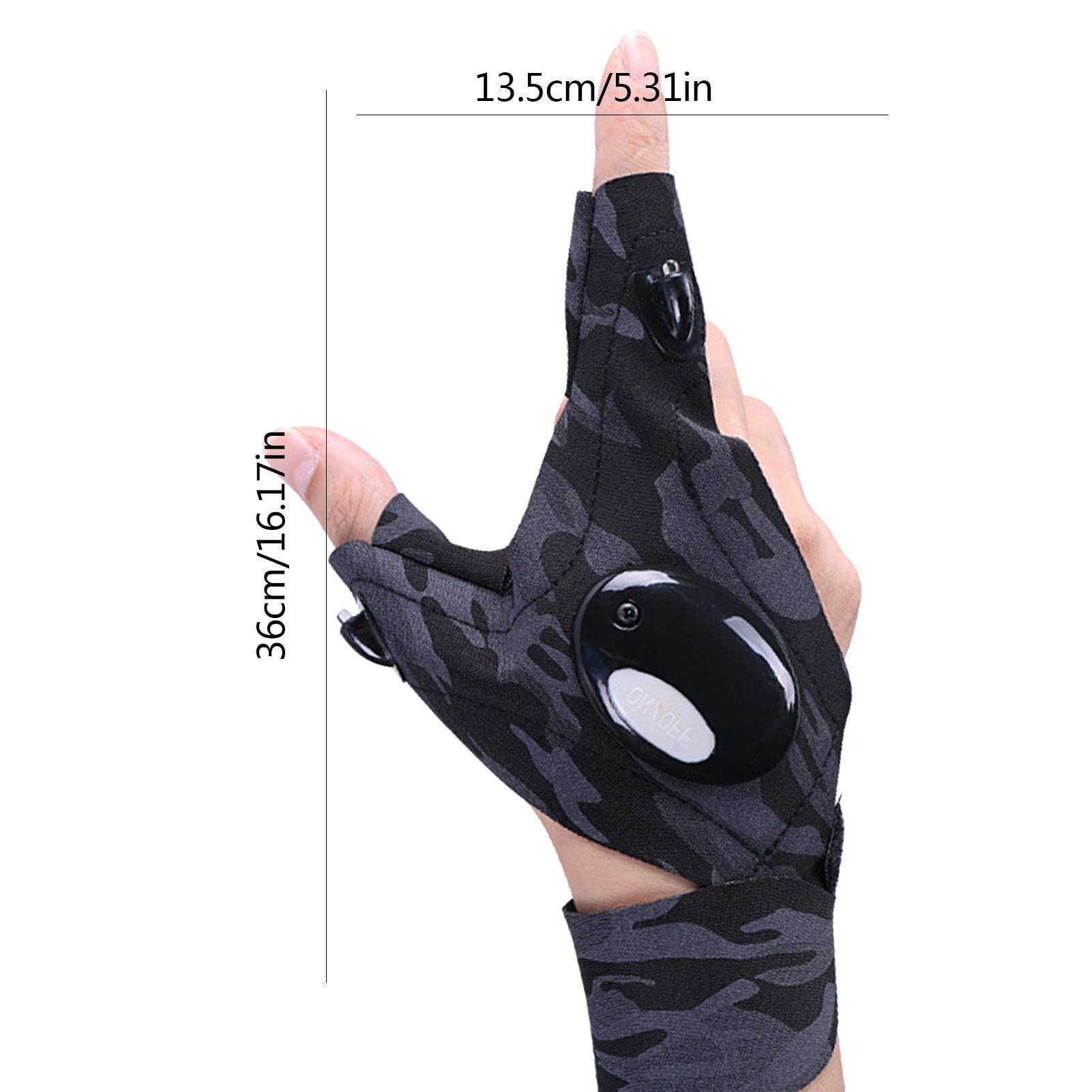 Guanti Da Pesca Con LED - Guanti Multifunzione Con Luci Incorporate Per Lavorare Al Buio, Campeggio E Escursionismo - Foto 7