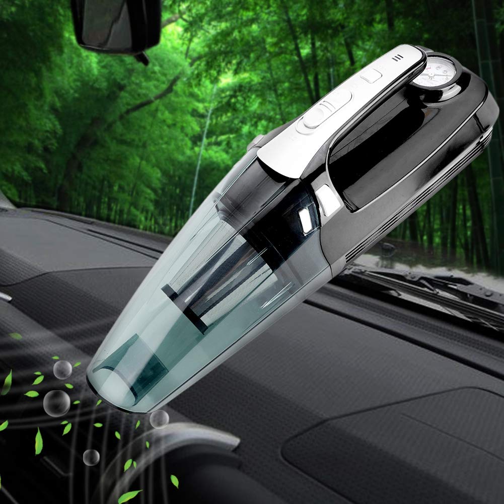 Akozon Aspirador de Coche Inalámbrico Portátil Bomba de Aire para Uso Dual Seco Húmedo - Diseño 2 en 1 - Ergonómico y Ligero - Potencia de Succión 4000pa - Recargable - 12V