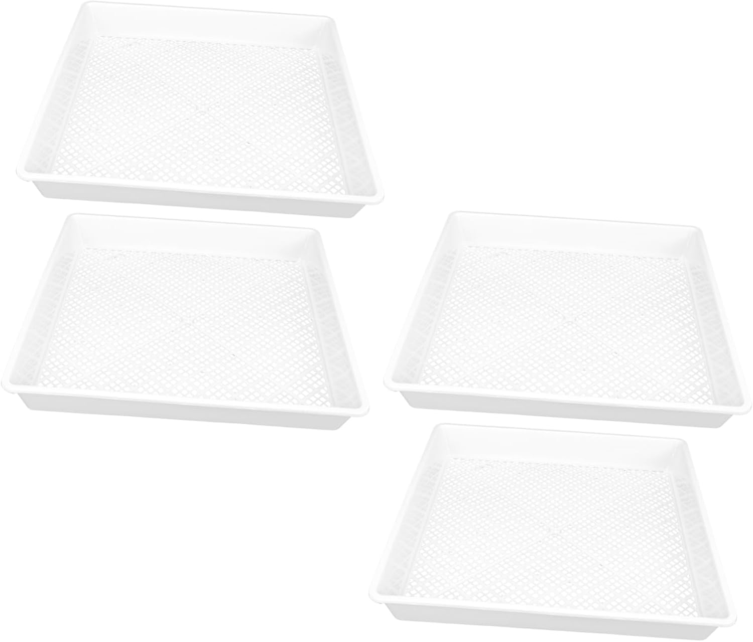 4pcs Plant Germination Trays Durable Plastic Growing Trays for Seedlings and Microgreens Sturdy Black Nursery for Flowers and Vegetables