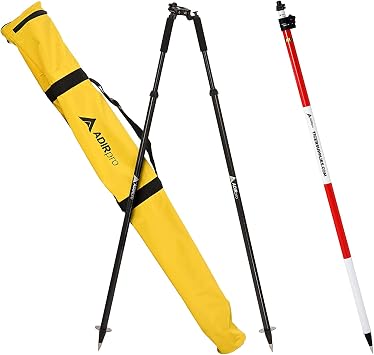 AdirPro Fiberglass Prism Pole - Telescopic 8.5 2.6m Red/White, AdirPro Prism Pole Bipod Bundle