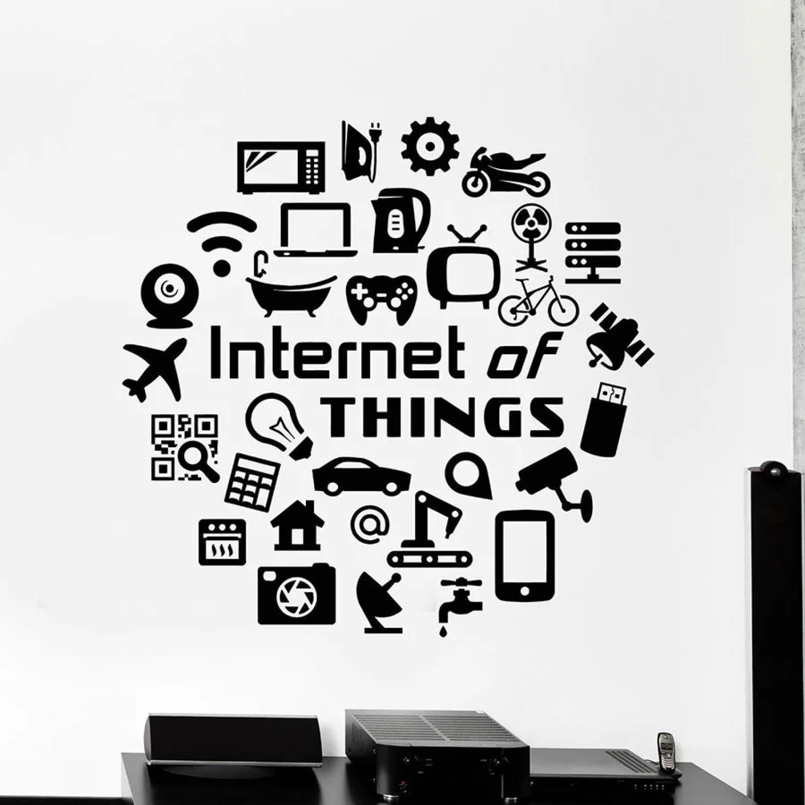 SHELOG Internet Wall Sticker Quote High Tech It Geek Vinyl Wall Sticker Teen Bedroom Computer Classroom Interior Decor