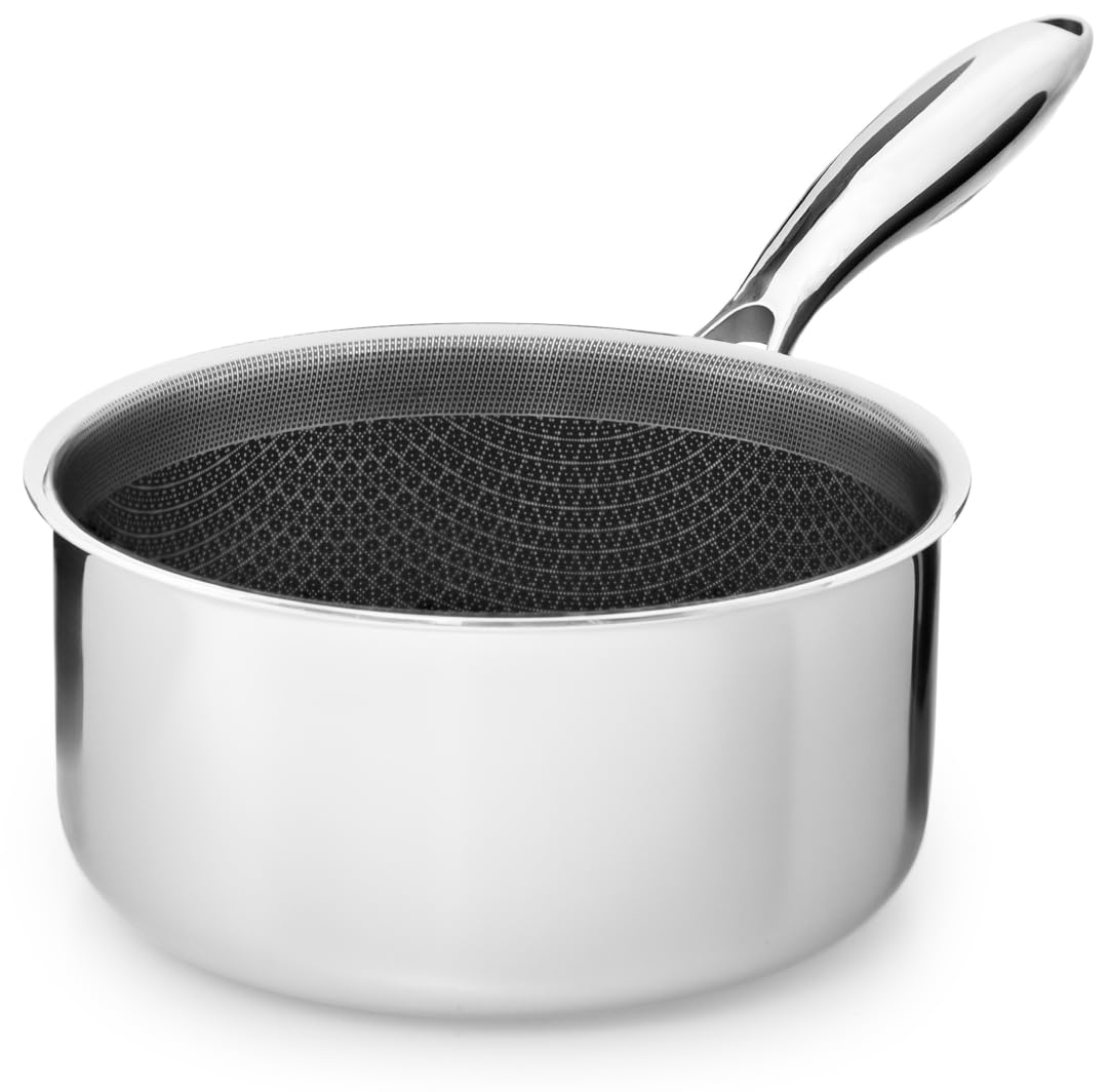 ONYX Cookware Stielkasserolle 18 cm 2 l mit Glasdeckel – Antihaft, Induktion, PFAS-frei