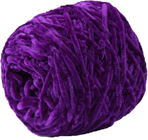 Hilo de punto grueso morado oscuro, hilo de terciopelo de felpilla, hilo de chenilla gruesa 100% poliéster, tejido de brazo, tejido a mano, tejido