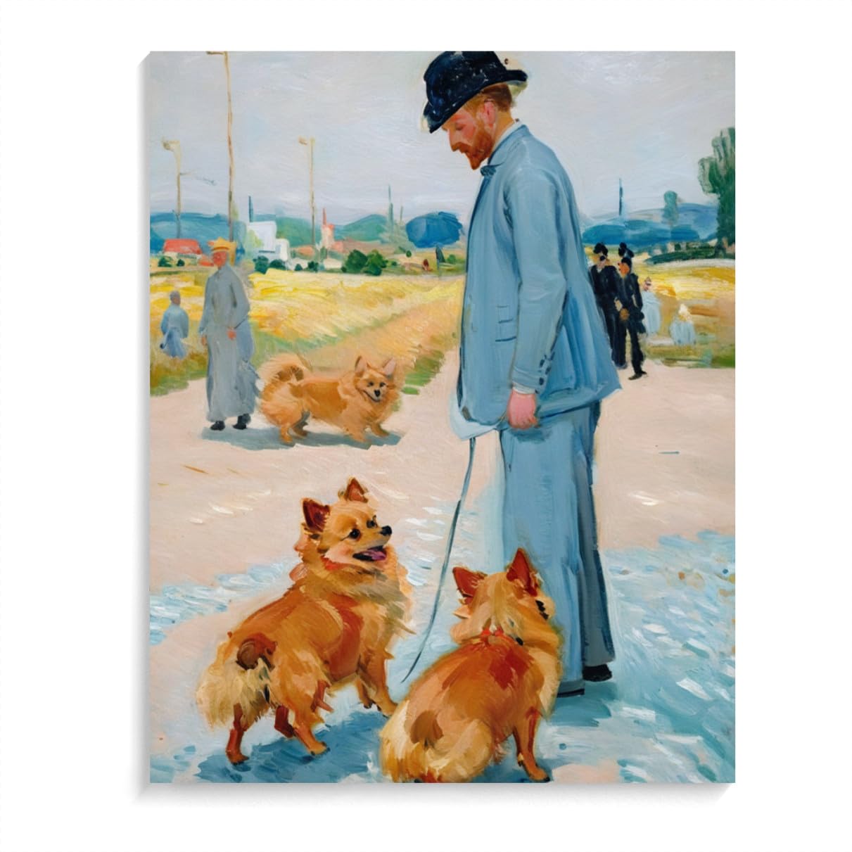 DIY Paint by Numbers Pomeranian Dog with Paint Brushes and Acrylic Painting Kit Adults Beginner Gifts 16x20inch(40x50cm) Frameless