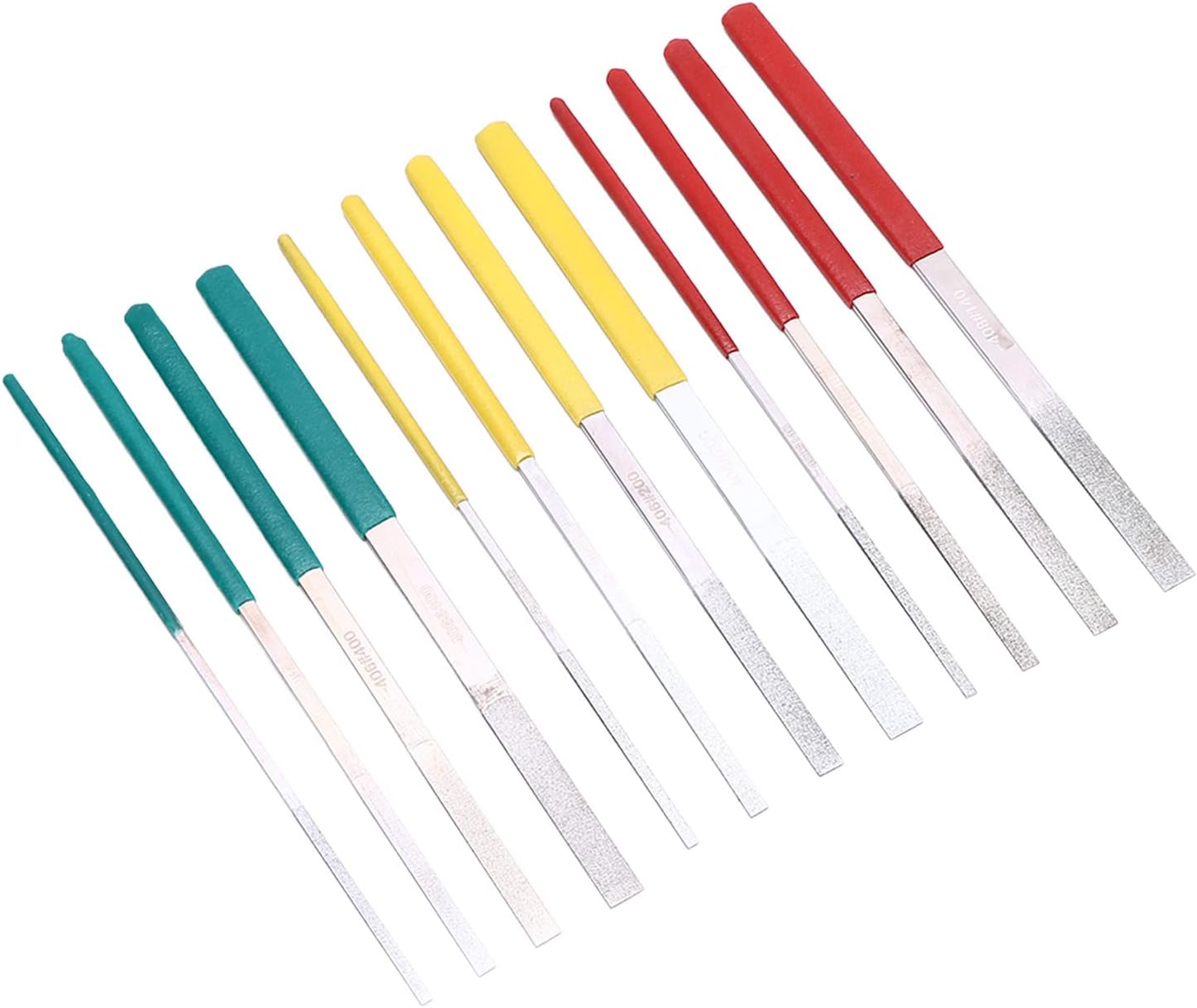 12Pcs Flat File Set with Hardness, Excellent Performance, and Comfortable Handles for Manual Processing and Grinding of Wood, Ceramics, and Metal
