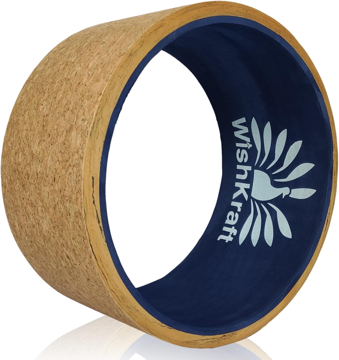 WishKraft Wide Yoga Wheel for Back Pain Relief & Back Stretching 13 x 6.5 inch [Cork Brown] Anti-Slip Foam Yoga Roller for Yoga, Pilates & Stretching | Exercise Wheel for Backbend, Posture Correction