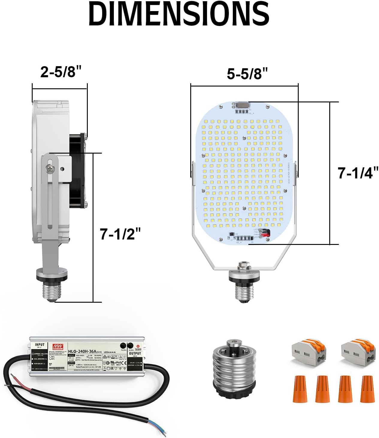 240W LED Light Retrofit Kits, 1000W HID(MH/HPS) Bulbs Replacement LED Retrofit Kit, Suitable for Parking Lot Shoebox, Canopy, High Bay Fixtures and Top Post