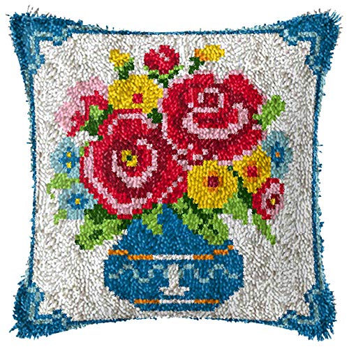 Kit de loquet en laine broderie 3D rose rouge : l'activité anti-stress par excellence