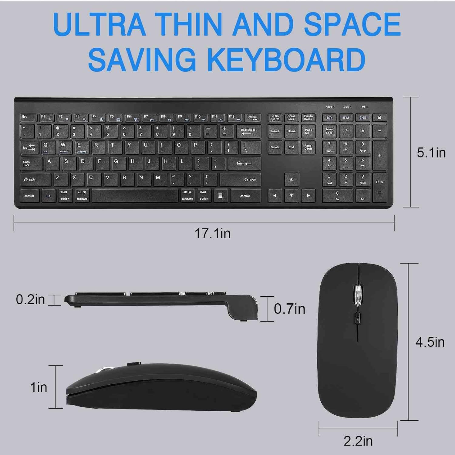 Dimensions of UrbanX Keyboard and Mouse