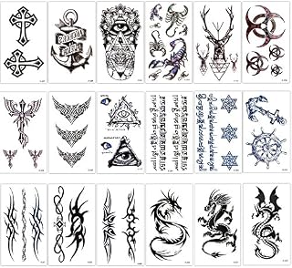 Konsait Temporary Tattoo Kit for Adults Kids Women Men(18 Sheets), Temporary Tattoo Stickers