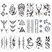 Konsait Temporary Tattoo Kit for Adults Kids Women Men(18 Sheets), Temporary Tattoo Stickers Paper Fake Tattoo Paper Body Sticker Set for Party Favors,Dragon Eye Deer Head Geometric Vine Chakra