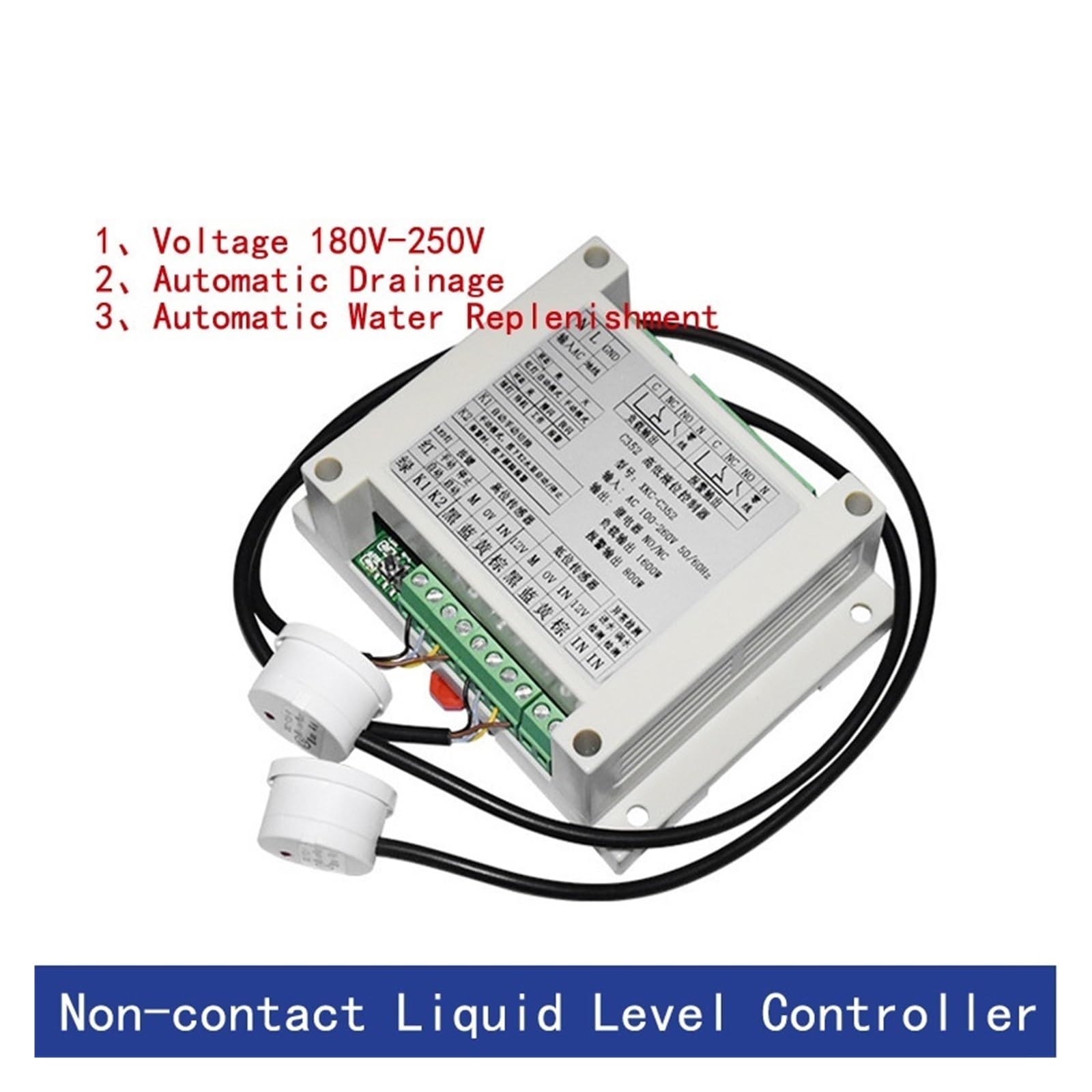 Sensor de nivel de líquido Sensores de nivel de líquido sin contacto y controlador de suministro de agua automático XKC-C352 AC110-220 con interruptor de nivel de agua para bomba de agua, tanque, pisc