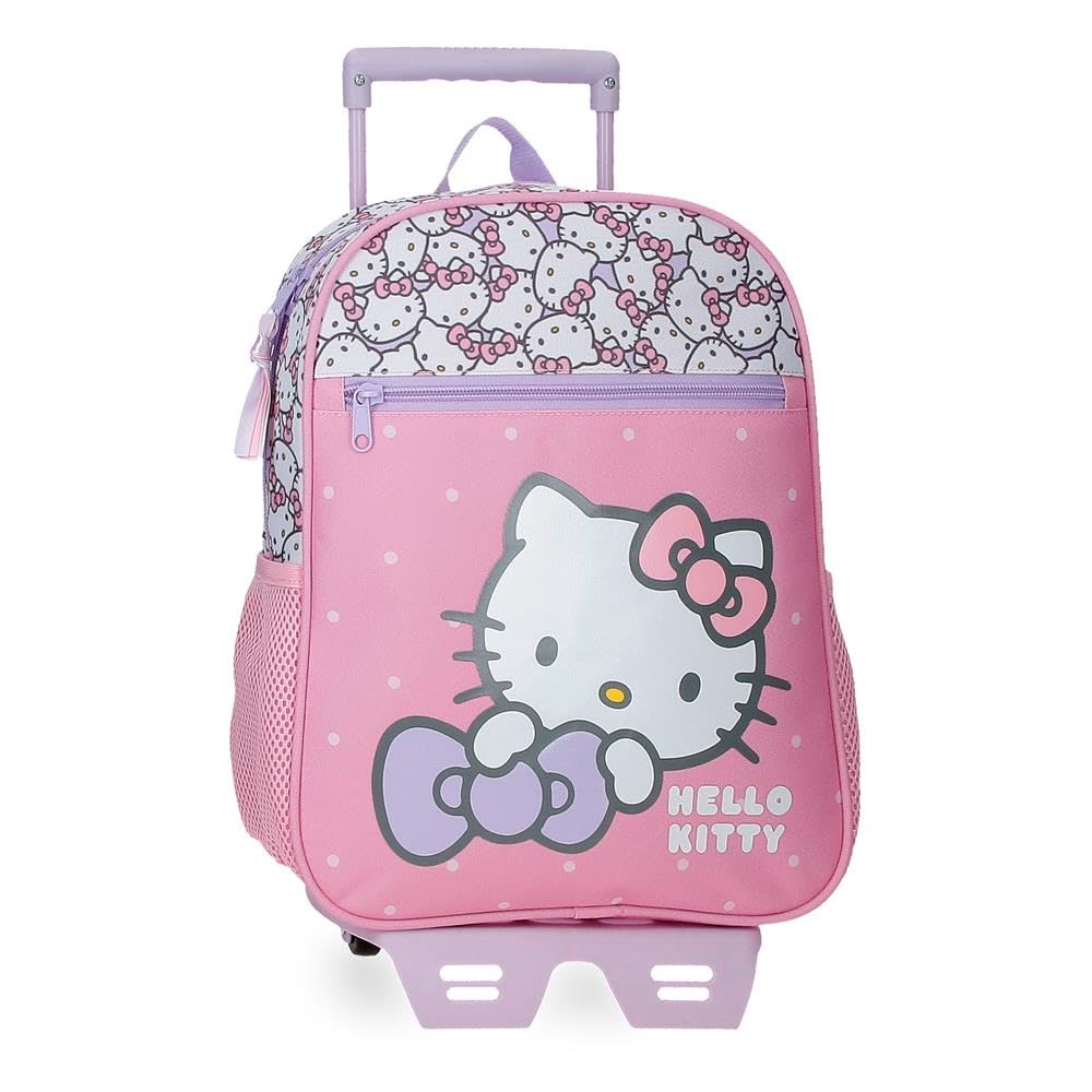 Hello Kitty My Favourite Bow Mochila con Carro Rosa 27x33x11 cms Poliéster 9,8L