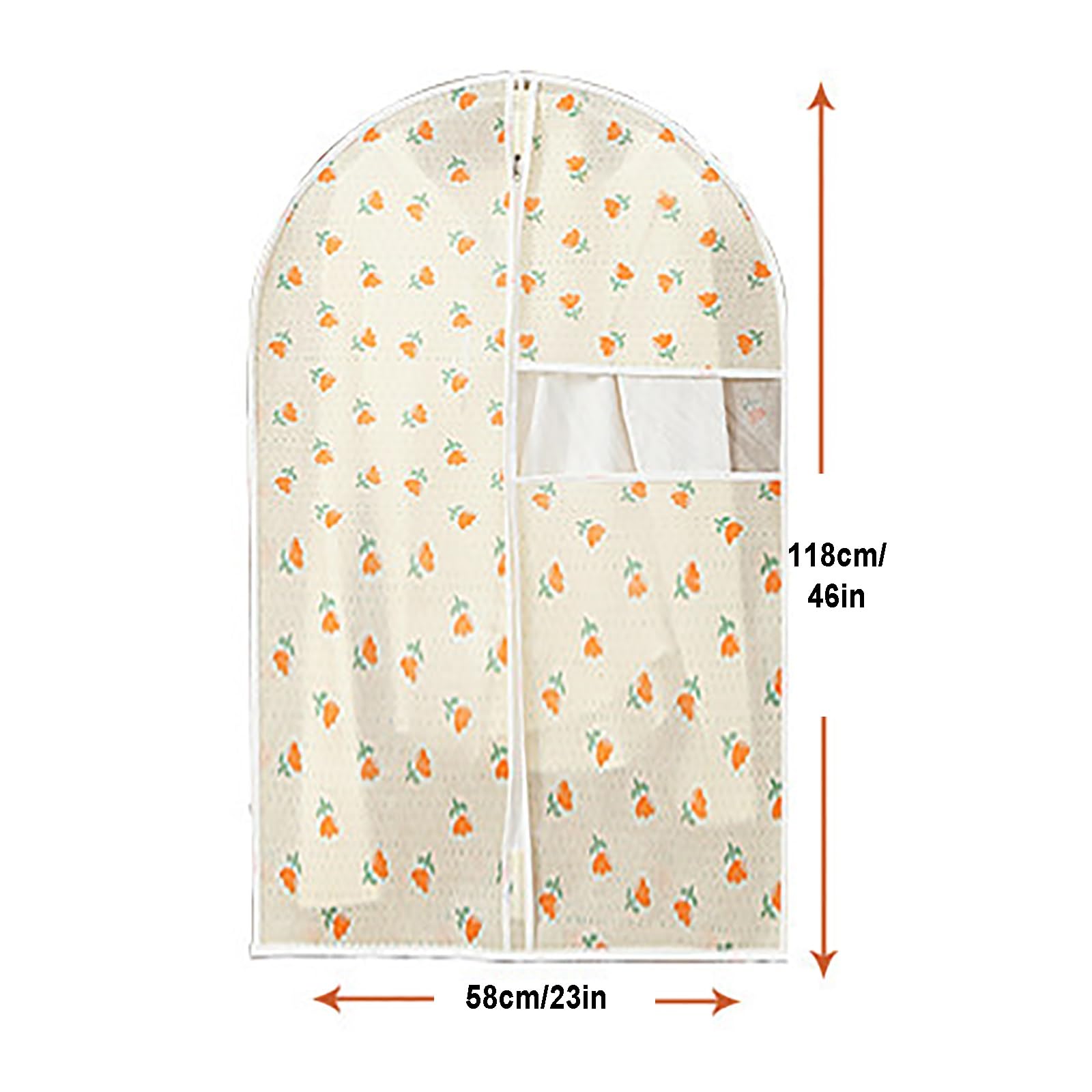 5 Pezzi Copriabiti Appesi, Custodie per Abiti in Tessuto Non Tessuto | Custodie Abiti con Finestra Trasparente, per Armadio, per Cappotti, Abiti e Eleganti(58*108cm/23*43in)