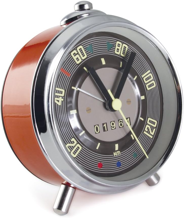 BRISA VW Collection - Volkswagen Alarm Clock Timepiece in Speedometer Design from T1 Bus (Speedometer/Red)