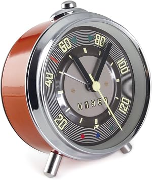 BRISA VW Collection - Volkswagen Alarm Clock Timepiece in Speedometer Design from T1 Bus Speedometer/Red