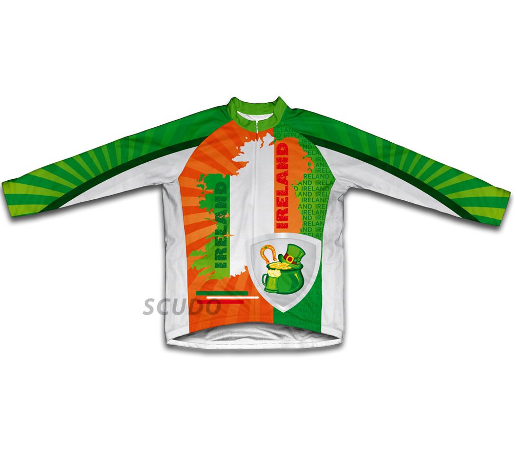 ScudoPro Luck of The Irish Winter Thermal Cycling Jersey for Men - Size 4XL