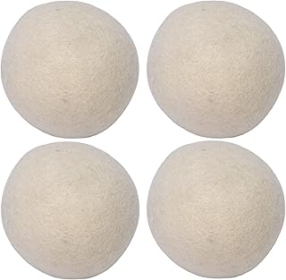 Wool Dryer Balls - Natural Fabric Softener, Reusable, Reduces Clothing Wrinkles and Saves Drying Time. The Large Dryer Bal...