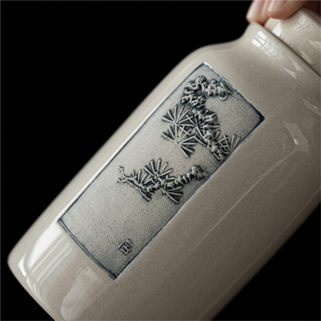Pojemnik ceramiczny na herbatę, mały, szczelny zbiornik do przechowywania herbaty, pojemnik na herbatę, zestaw do herbaty, pojedynczy zbiornik do przechowywania herbaty (C)