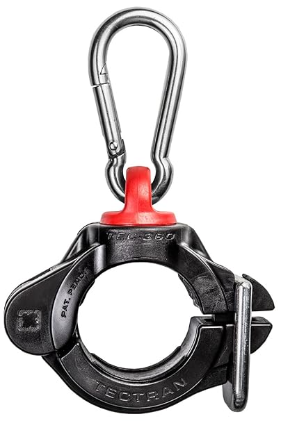 Tectran 3-In-1 AirPower Line TEC-360 Clamp | 360 degree Swivel | Stainless Steel Clip | Black