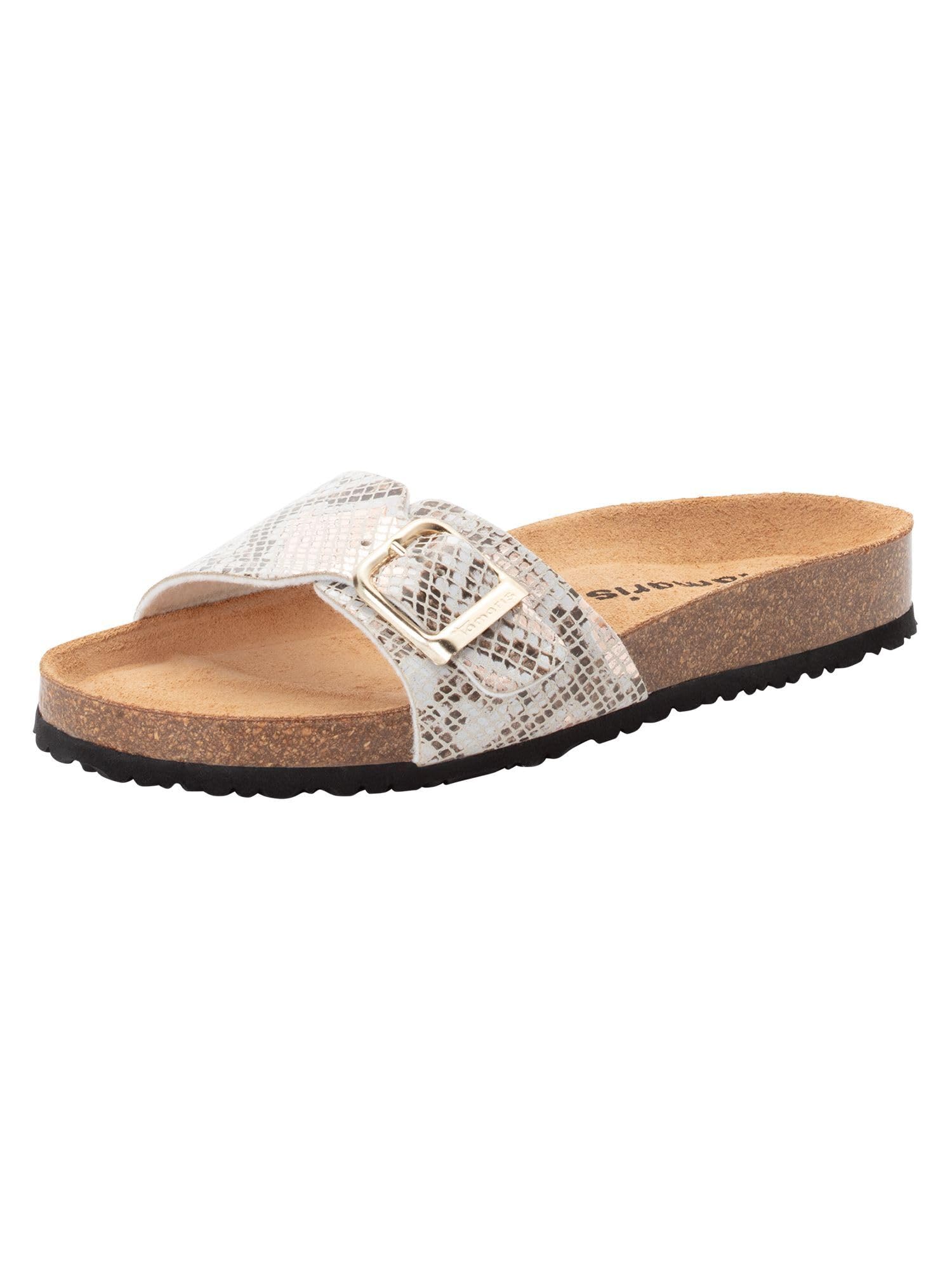 Tamaris Women Footbed Slide flat beige 5 UK