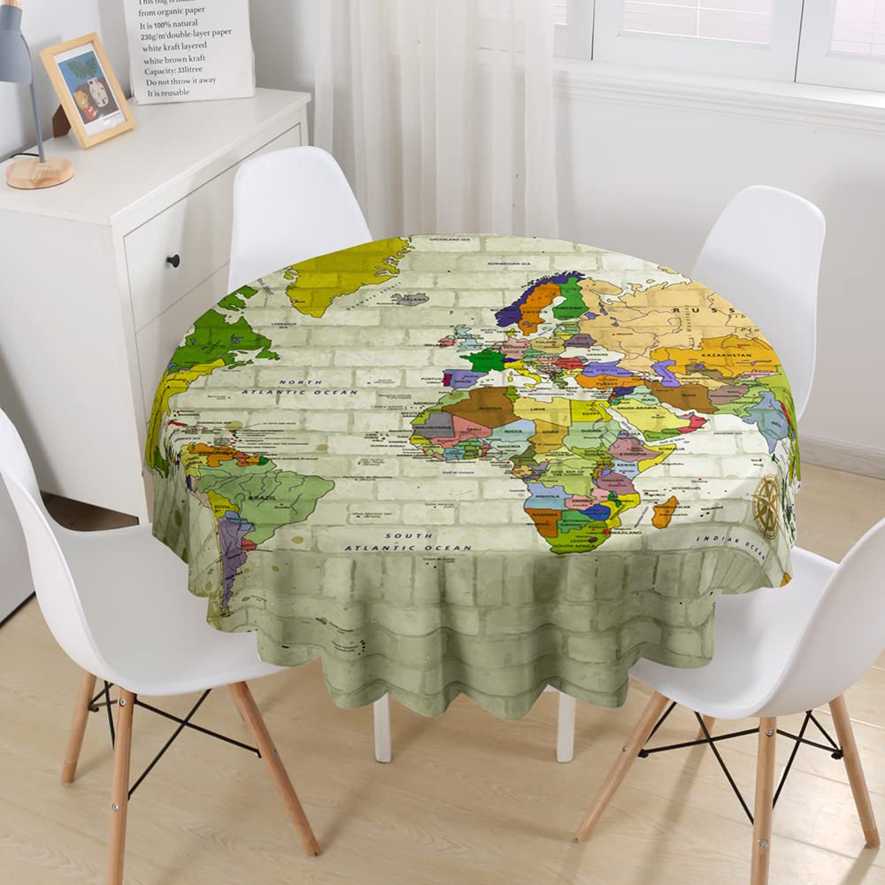 Highdi 3D Modèle Nappe Ronde Effet Lotus Anti Tache Nappe de Table Lavable Tissu Nappe Table a Manger pour Pique-Nique, Restaurant (Diamètre 150cm,Récif