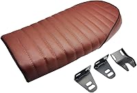 Vista 9 de Sillín universal plano Brat Vintage para motocicleta, asiento de estilo Cafe Racer para CB Yamaha XJ (Negro)