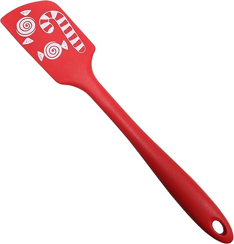 Miniatura 3 de Chef Craft Espátula navideña de silicona, 11 pulgadas de largo, color rojo