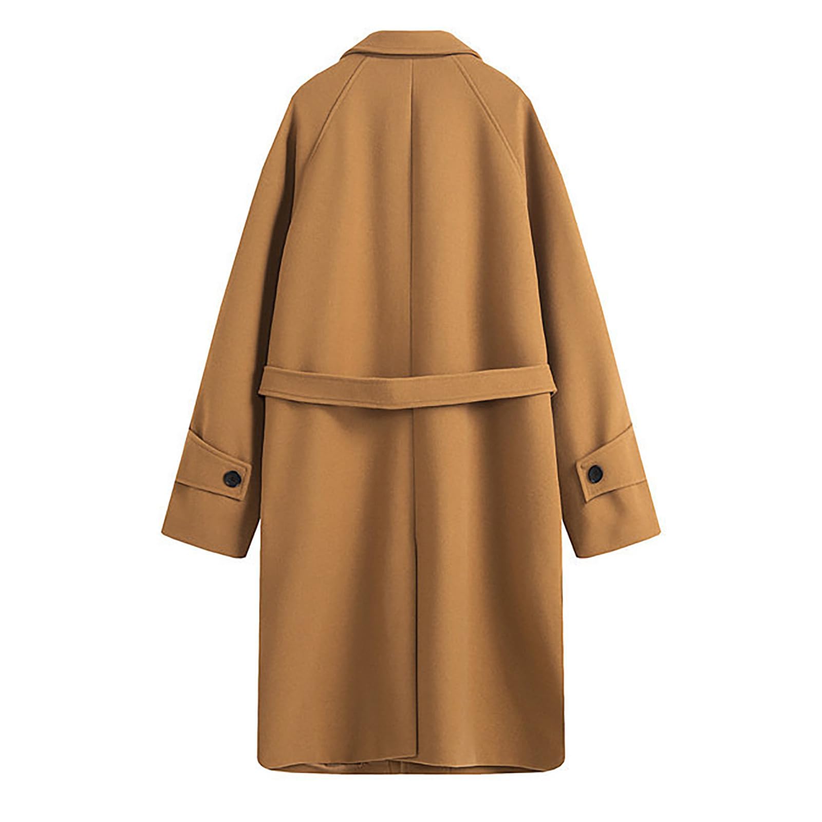 Cappotto di lana da uomo in stile trench - Elegante cappotto invernale lungo con cintura | Cappotto classico da lavoro per autunno e inverno