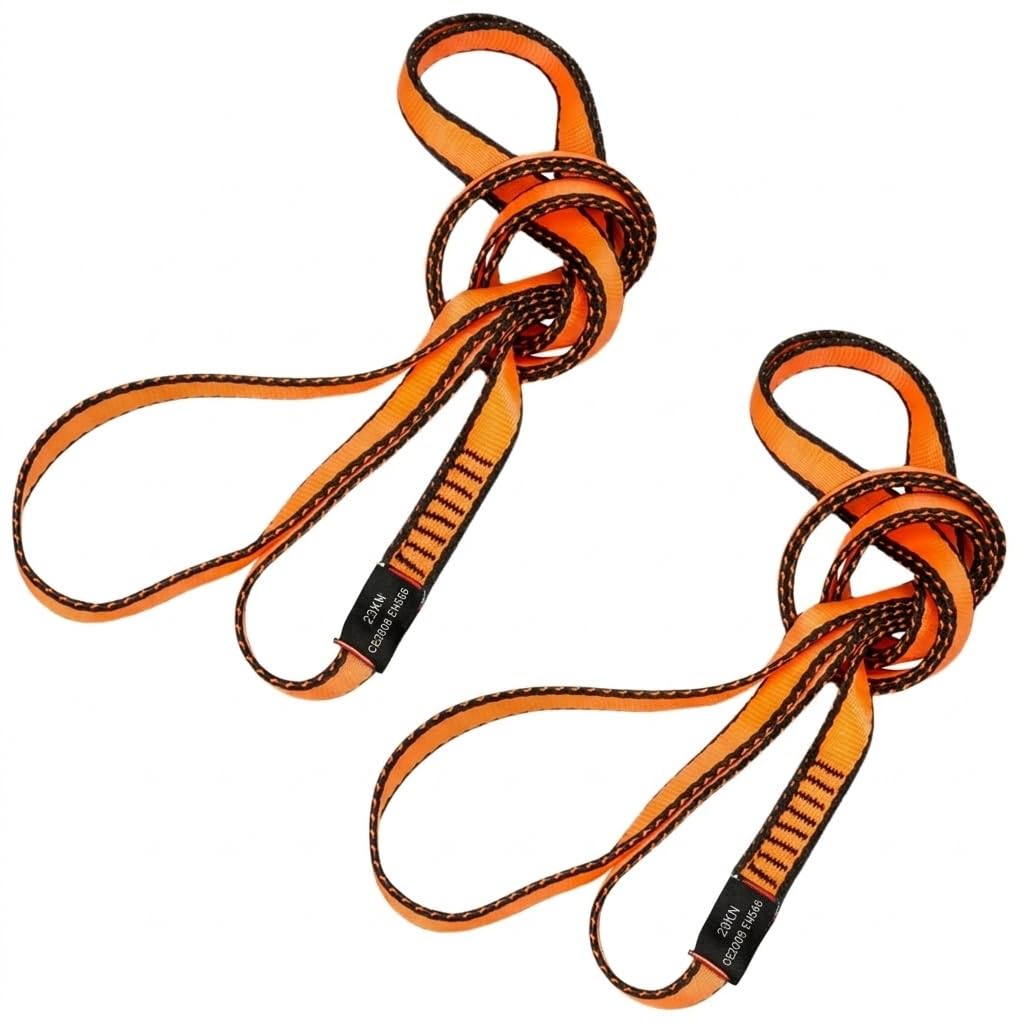 LETTO & TAILOR Climbing Sling Pack of 2 22 KN Band Sling Climbing 19 mm CE Certified Orange 120 cm