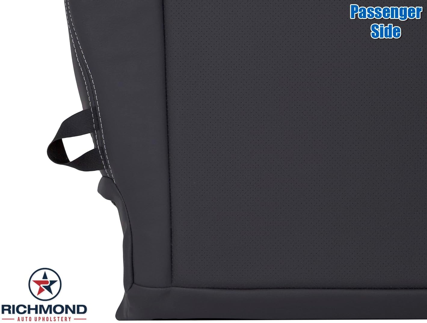 Richmond Auto Upholstery - Passenger Bottom Replacement Leather Seat Cover, Dark Gray (Compatible with 2010 Dodge Ram 1500 Laramie Quad-Cab)