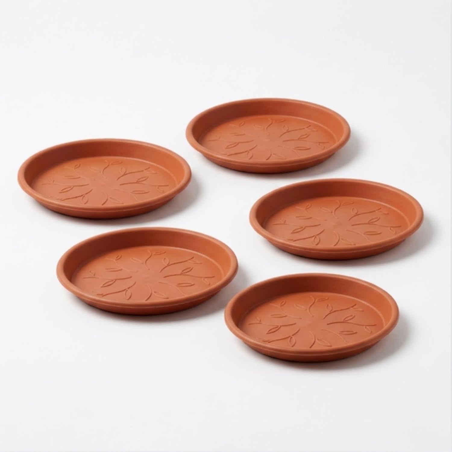 UV Treated Round Bottom Tray Suitable for 10 inch Round Plastic Pot|Heavy Duty Highly Durable Tray for Indoor Home & Garden Décor (Terracotta, Pack of 5)-image-48