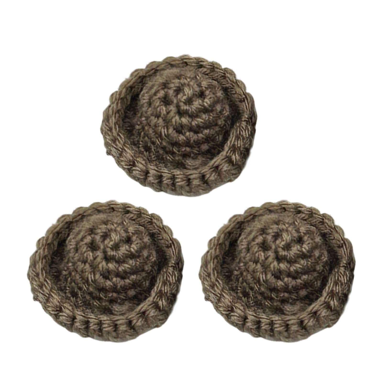 Mubsar 3Pcs Mini Handcrafted Miniature Hats Accessories Small Hats for DIY Projects Craft Accessories Xmas Decoration