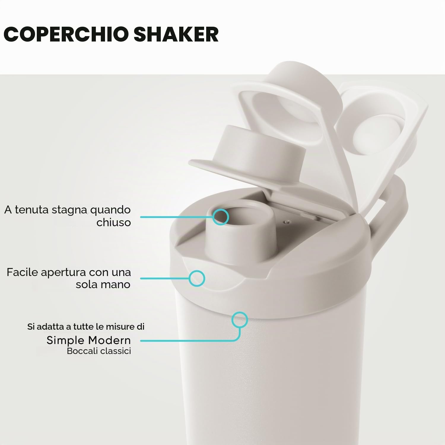 Simple Modern Borraccia Shaker in Acciaio Inossidabile con Pallina | Bicchiere Isolato in Metallo per Mix di Proteine, Frullati e Pre-Workout | Rally | 710ml | Midnight Black