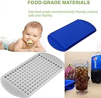 Vista 3 de Pequeña forma cuadrada flexible congelada 160 bandejas Mini moldes de silicona para cubitos de hielo sin tapas (verde)