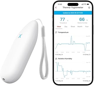 X-Sense Indoor WiFi Thermometer Hygrometer, Room Thermometer with App Control, Temperature Sensor for House, Bedroom, Wine Cellar, Basements, SBS50 Base Station Required (Not Included)