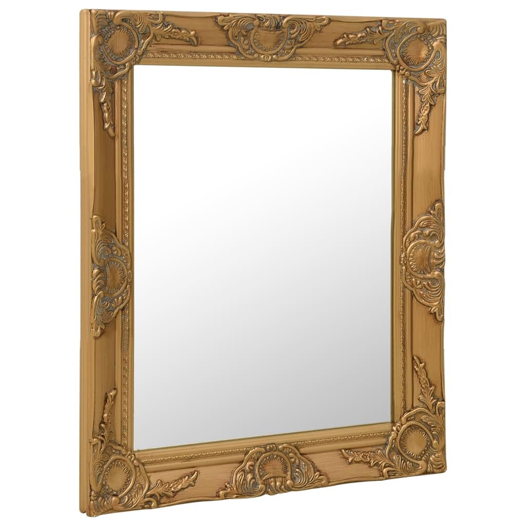 Specchio Da Parete Antico In Stile Barocco 50 X 60 Cm, Dorato Con Cornice Decorata, Per Camera Da Letto