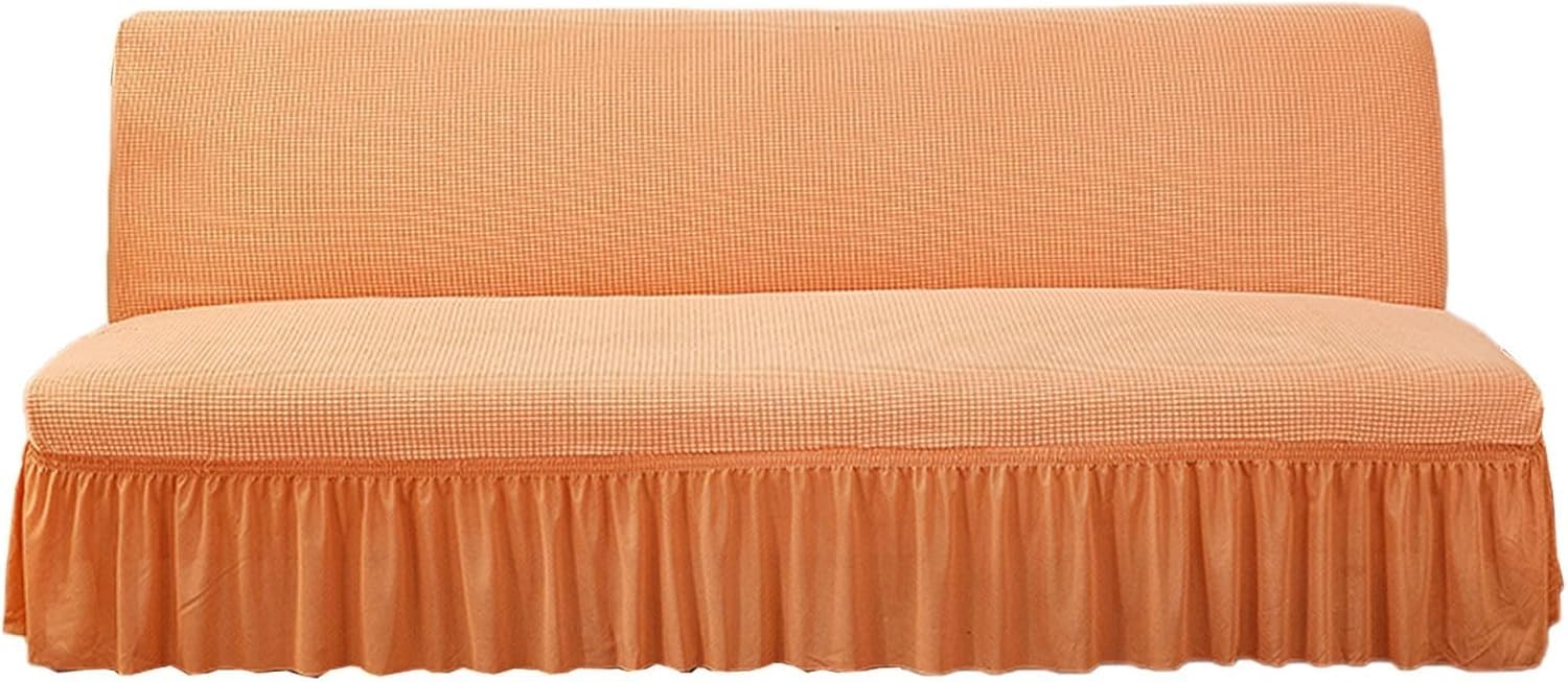 Housse de canapé sans bras clic-clac extensible orange S