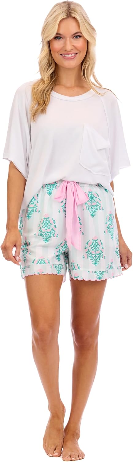 Mud Pie Women's Sage Dahlia Pajama Shorts